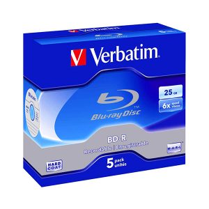 VERBATIM BLU-RAY BD-R SINGLE LAYER 25GB PACK 5 UNIDS WHITE/BLUE