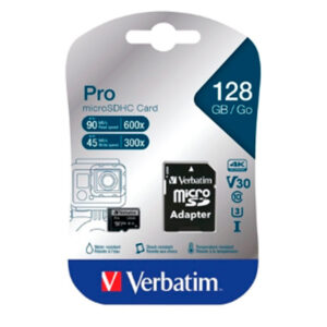 VERBATIM MICRO SDXC PRO 128GB U3 CLASS 10 C/ADAPTADOR