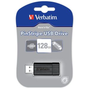 PEN VERBATIM 128GB PINSTRIPE USB 2.0 BLACK