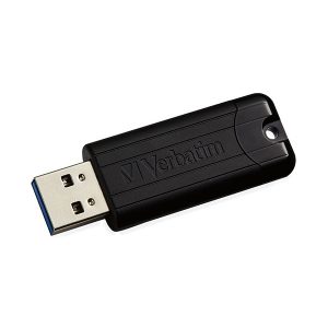 PEN VERBATIM 128GB USB 3.2 PINSTRIPE BLACK