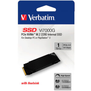 VERBATIM SSD VI7000 1TB PCIE NVME M.2 (7000MB/S) C/DISSIPADOR