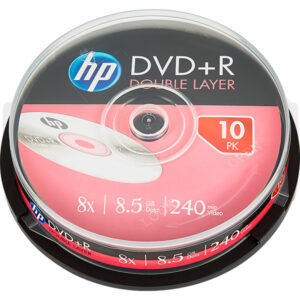 HP DVD+R 8X 8.5GB DUAL LAYER CAKE 10 UNIDADES