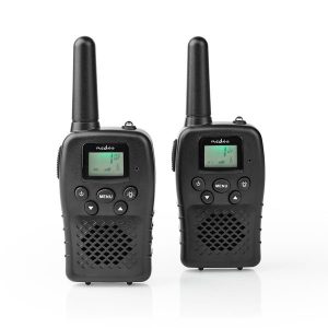 NEDIS WALKIE TALKIE VOX 8 CANAIS 10KM PACK 2 UNID W BATTERY UP 3 HRS  BLACK
